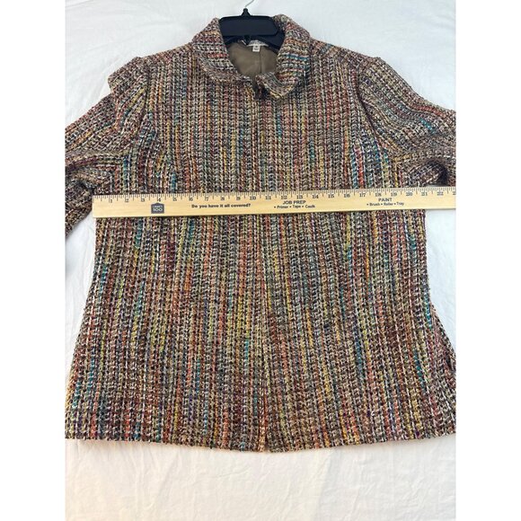 TravelSmith Women's Jacket Size 16 Multicolor Tweed Blazer Coat Business Casual - Picture 7 of 7